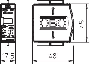 OBO V20-C 0-500PV Vrchní díl SPD V20 typ 2 pro FV 500V DC