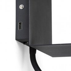ROSTAM nástěnná s USB černá 230V LED 2x3W 3000K RENDL R13571