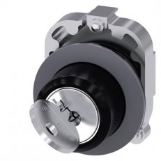 klíčový spínač RONIS, 30 mm, kulatý, kov, matné provedení, vytažení klíče O