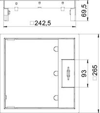 OBO GES9M-2 10U Přístrojová jednotka pro montáž kanálů 266x266x69 Nerez ocel