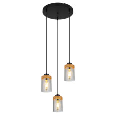 Závěsné svítidlo FINCA černá 3xE27, max. 40W 230V GLOBO 15557-3H
