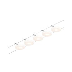LED lankový systém DiscLED základní sada 5x4,5W 3000K 230/12V matný chrom/chrom