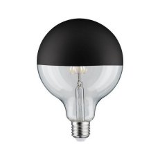 LED Globe 6,5 W E27 zrcadlový svrchlík černá mat teplá bílá stmívatelné 28679