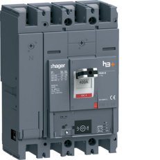 Kompaktní jistič h3+ P630 Energy 70 kA, 4-pólový, In 400 A HAGER HEW401NR