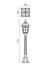 Sloupkové svítidlo YORK ST H117 E27 1X70W IP44 BR REDO 9653