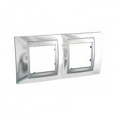 Unica Top Krycí rámeček dvojnásobný Cromo lesk/Aluminium SCHNEIDER MGU66.004.010