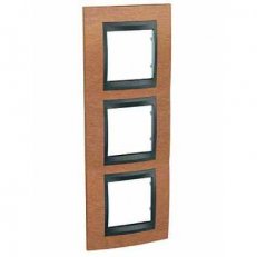Schneider MGU66.006V.2M2 Krycí rámeček Top trojnásobný vert., Cherry/grafit