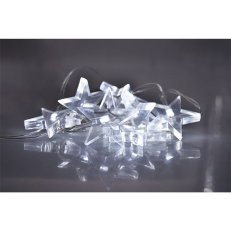 LED vánoční řetěz, hvězdy, 1,5m, 10 LED, 2 x AA, bílé světlo SOLIGHT 1V52-W