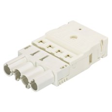 vidlice na kabel, 4-pól, pružinové svorky, smyčkovací, gesis, bílá