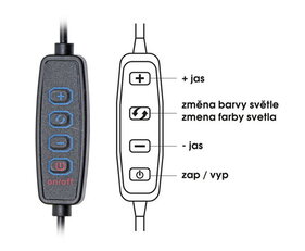 LED stmívatelná stolní lampa 10W,500lm,CCT,bílá ECOLITE LU13C-BI
