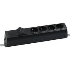 Prohloubený zásuvkový blok: 4x 250 V typ E + 2x zásuvka RJ45 černý