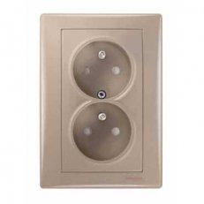 Sedna Zásuvka dvojnásobná 2x(2P+PE) s clonkami, Titan SCHNEIDER SDN2800568