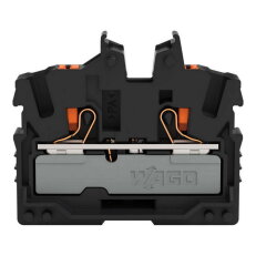 2vodičová průchozí svorka Mini, s ovládacím tlačítkem, 2,5 mm2, Černá