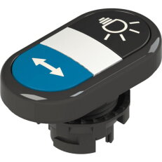 Dvojité tlačítko d22mm, plast, černá, IP67 PIZZATO E21PDRL1AADL