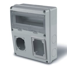 Prázdná zásuvková skříň ENERBOX 2-6 otvorů (zás.1x 63A/5p) 11DIN SCAME 633.2026