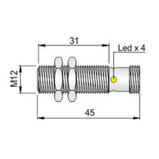 Magnetický senzor pro válce - Hallova sonda AECO SHC/PM-12 NPN+PNP BS H SS