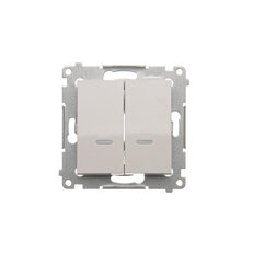 Přepínač dvojitý křížový, s orientačním LED, řazení 7 So, 10AX, 250V, bílá