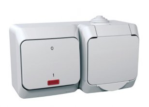 Schneider WDE000583 Zásuvka 230V 16A a spínač dvojpólový se signal.kontrolkou