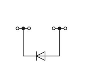 Svorka pro moduly 4 vodiče s diodou 1N5408 šedá 4mm2 Wago 281-665/281-401