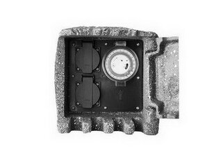 STONE 2ZT zahradní elektro-kámen (2x zásuvka 1x časovač) šedá PANLUX PN42000003