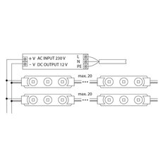 LED modul 3x SMD5050, 0,65W, 12V, 54mA, RGB, 160°, IP65 MCLED ML-213.007.51.0