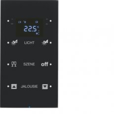 Dotykový sensor 3-násobný s termostatem R.3 sklo, černá BERKER 75643155