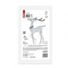 LED vánoční 3D sob, 76 cm, vnitřní, studená bílá, časovač