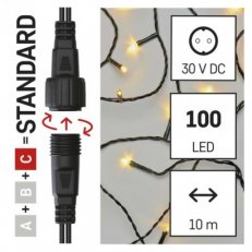 Standard LED spojovací vánoční řetěz, 5 m, venkovní i vnitřní, teplá bílá