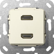 HDMI 2x Krátký kabel vložka krémově bílá GIRA 567201
