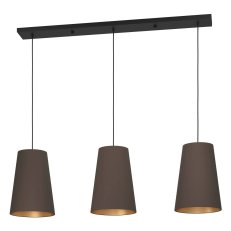 Závěsné svítidlo PETROSA 3xE27 černá/cappuccino 120W IP20 EGLO 390196