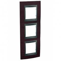 Schneider MGU66.006V.2M3 Krycí rámeček Top trojnásobný vert., Wenge/grafit