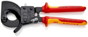 KNIPEX 9536250 ráčnové nůžky na AL a CU kabely d32mm/240mm2 izolované do 1kV