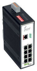 Průmyslový konfigurovatelný switch, 8 portů 100Base-TX, PROFINET, Kovově černá