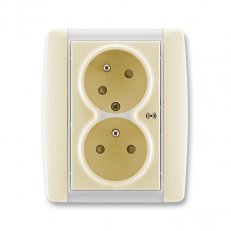 Dvozásuvka s ochranou přepětí 5583E-C02357 21 slonová kost/led. bílá Element ABB