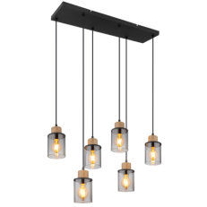 Závěsné svítidlo REID černá 6xE27,max. 15W 230V GLOBO 15707-6H