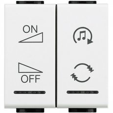 BTICINO LIVINGLIGHT MYHOME KRYTKA SPÍNAČE 2 FUNKCE PODSVĚTLENÁ ON/OFF 1M BÍLÁ