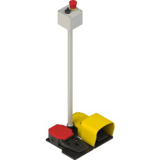 Dvojitý nožní spínač M20x1,5, plast, 1NO+1NC/1NO+1NC, červená, žlutá PC2-146