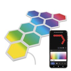 GoSmart LED svítidlo Hexagon startovací sada 10dílů 19W RGBIC stmív WiFi ZIW22AR