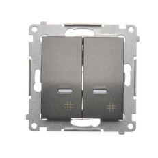 Přepínač dvojitý křížový, s orientačním LED, 7 So, 10AX, 250V, antracit mat