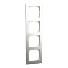 Rámeček Merten M-Pure Decor, čtyřnásobný, Stainless steel SCHNEIDER MEG4040-3646