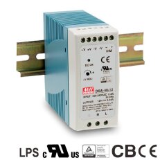 Napájecí spínaný zdroj na DIN 41W 24V 1,7A MEAN WELL DRA-40-24