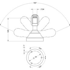 Držák s adaptérem SPINOTTO OSC černěný pozink, flexibilní základna SIRENA 83038