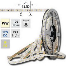 LED pásek SMD3528 WW, 120LED - zbytky, 12V, 9,6 W/m MCLED ML-121.237.60.0
