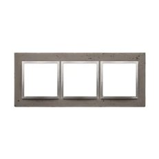 Rámeček 3 -násobný Simon 54 Nature, IP20/IP44,, beton tmavý/stříbro DRN3/96