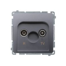 Zásuvka R-TV koncová, oddělená 1x vstup: 5-862 MHz Inox BMZAR1/1.01/21