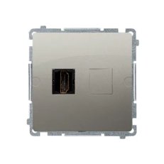 Zásuvka HDMI, (strojek s krytem) Satén KONTAKT SIMON BMGHDMI.01/29