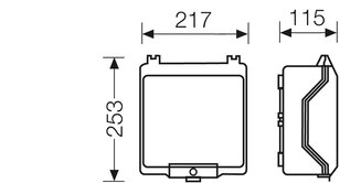 KV-Prázdná skříň, při vestavěné montážní desce 182x205x95 mm HENSEL KG 9003