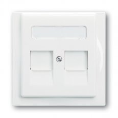 ABB 1753-0-8667 Kryt zásuvky komunikační, s krycími clonkami (pro 2 zásuvky)