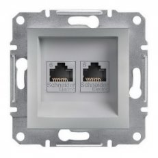 Asfora Zásuvka datová 2xRJ45, kat.6 UTP, alu SCHNEIDER EPH4800161