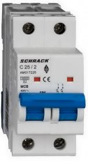 Instalační jistič AMPARO 10kA, C 25A, 2P SCHRACK AM017225--